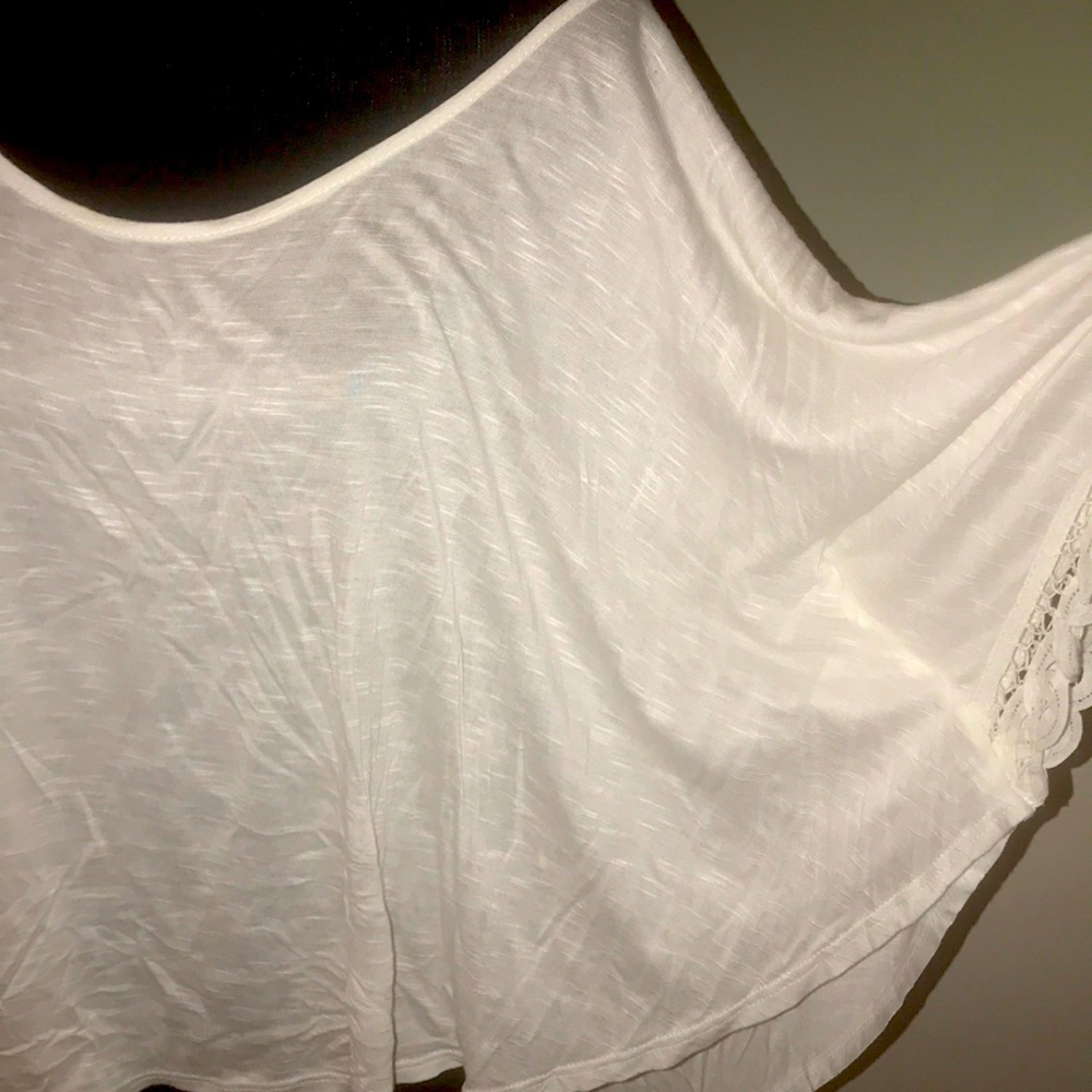 Plus size off white decorative sleeve shirt